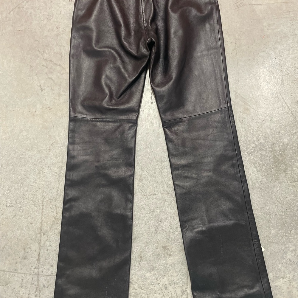 GAP Women's Brown Bootcut 100% Genuine Leather Pants Trousers Size 8